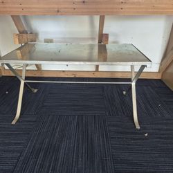 Steel Framed Coffee Table With Mirrored Top