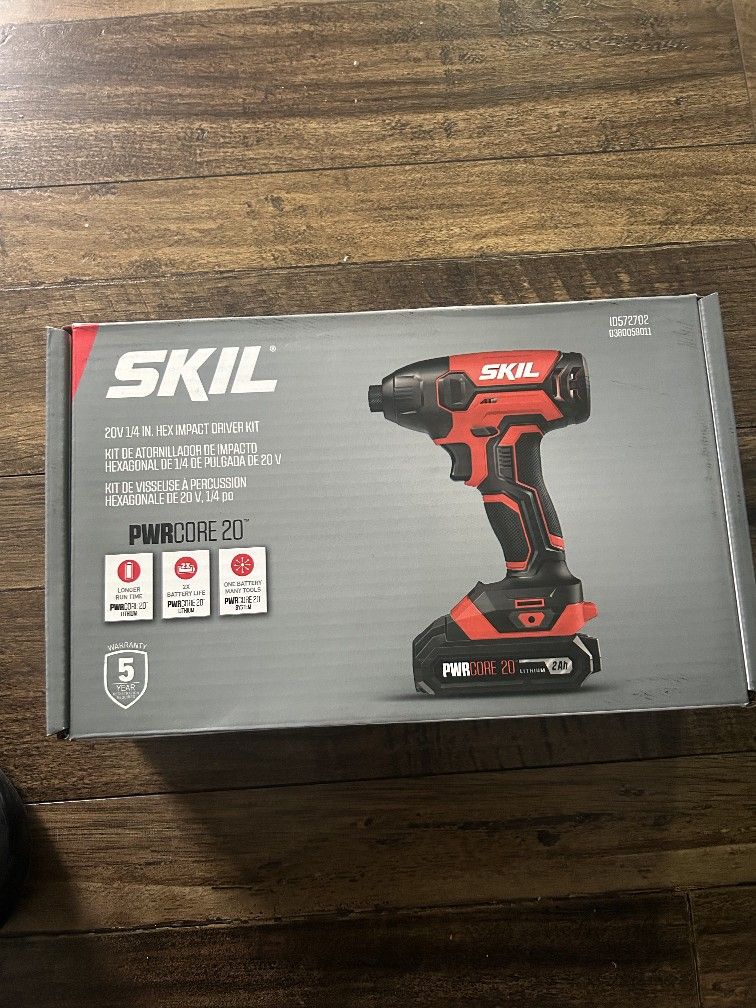 SKIL 20V 1/4 Inch Hex Cordless Impact Driver, Including 2.0Ah PWRCore 20 Lithium Battery and Charger - ID572702