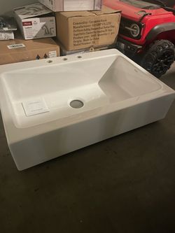 Josephine 34 in. 3-Hole Quick-Fit Farmhouse/Apron-Front Drop-In Single Bowl Crisp White Fireclay Kitchen Sink