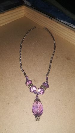 Amethyst hand made bead necklace