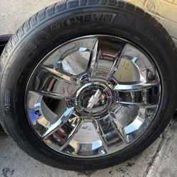 20” Chevy Chrome Factory Wheels and Tires 6Lug
