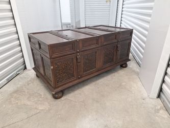 Wood Storage Trunk Coffee Table
