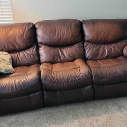 Leather Couch With Recliner Sides