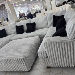 Brand New Corduroy Lined Sectional Set 