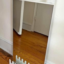 RARE IKEA MIRROR (GARNES) Over the Door Hanging Mirror with Hooks and Shelf.