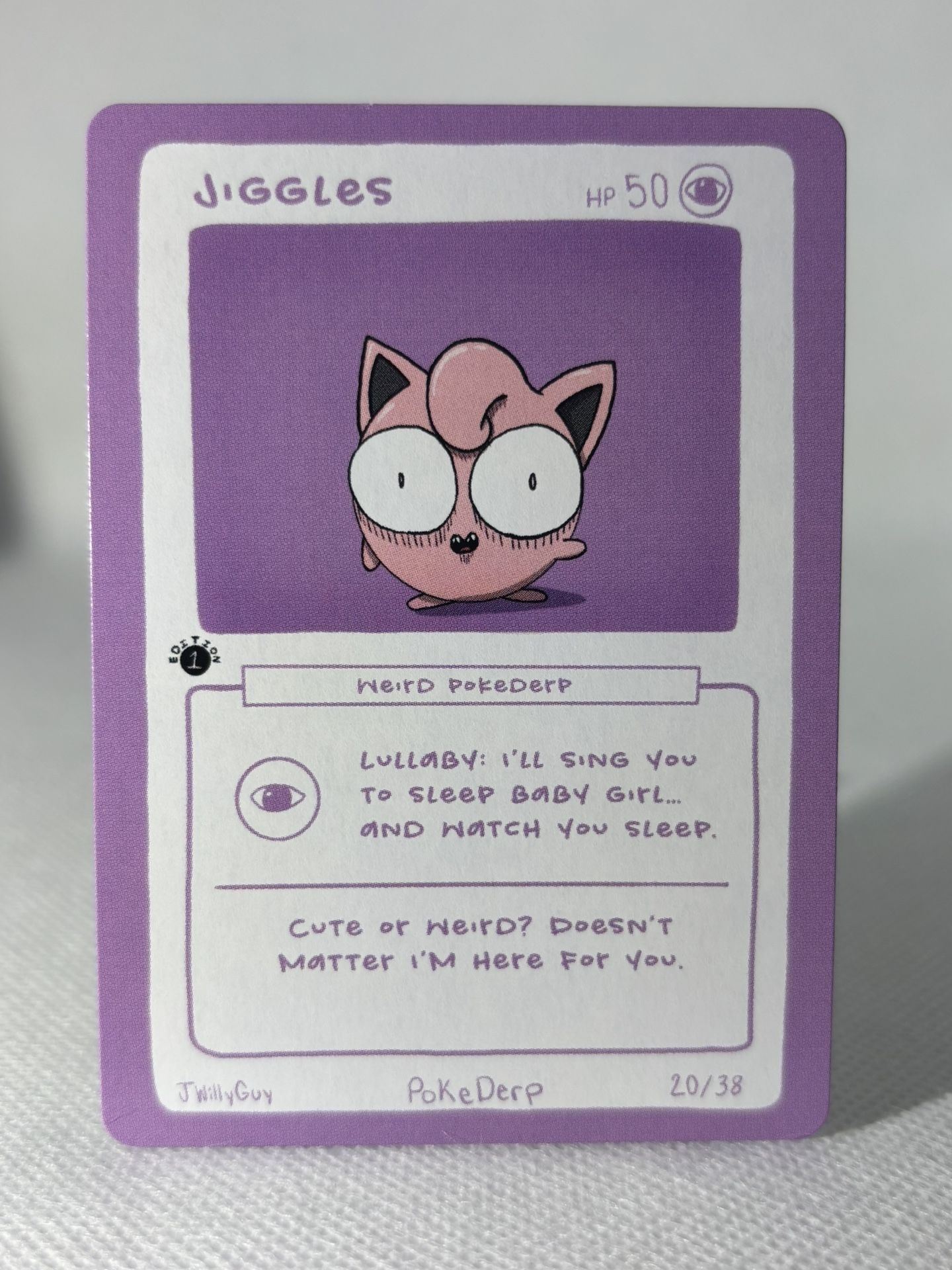 POKEDERP JIGGLES ( JIGGLYPUFF ) 20/38 - JWILLY POKEMON CARDS