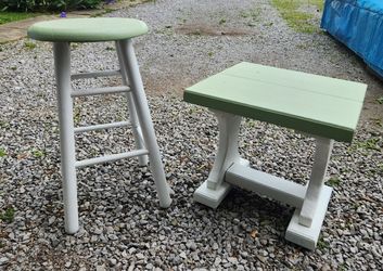 Solid Wood Stool and Table