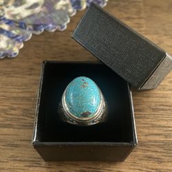Real/natural stone-sterling silver 925! turquoise stone from Neyshabur, Iran 