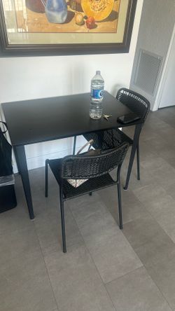 Metal Table With Two Chairs