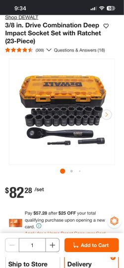 Dewalt 3/8inch  impact socket set