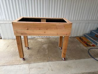 Raised Planter Box with casters