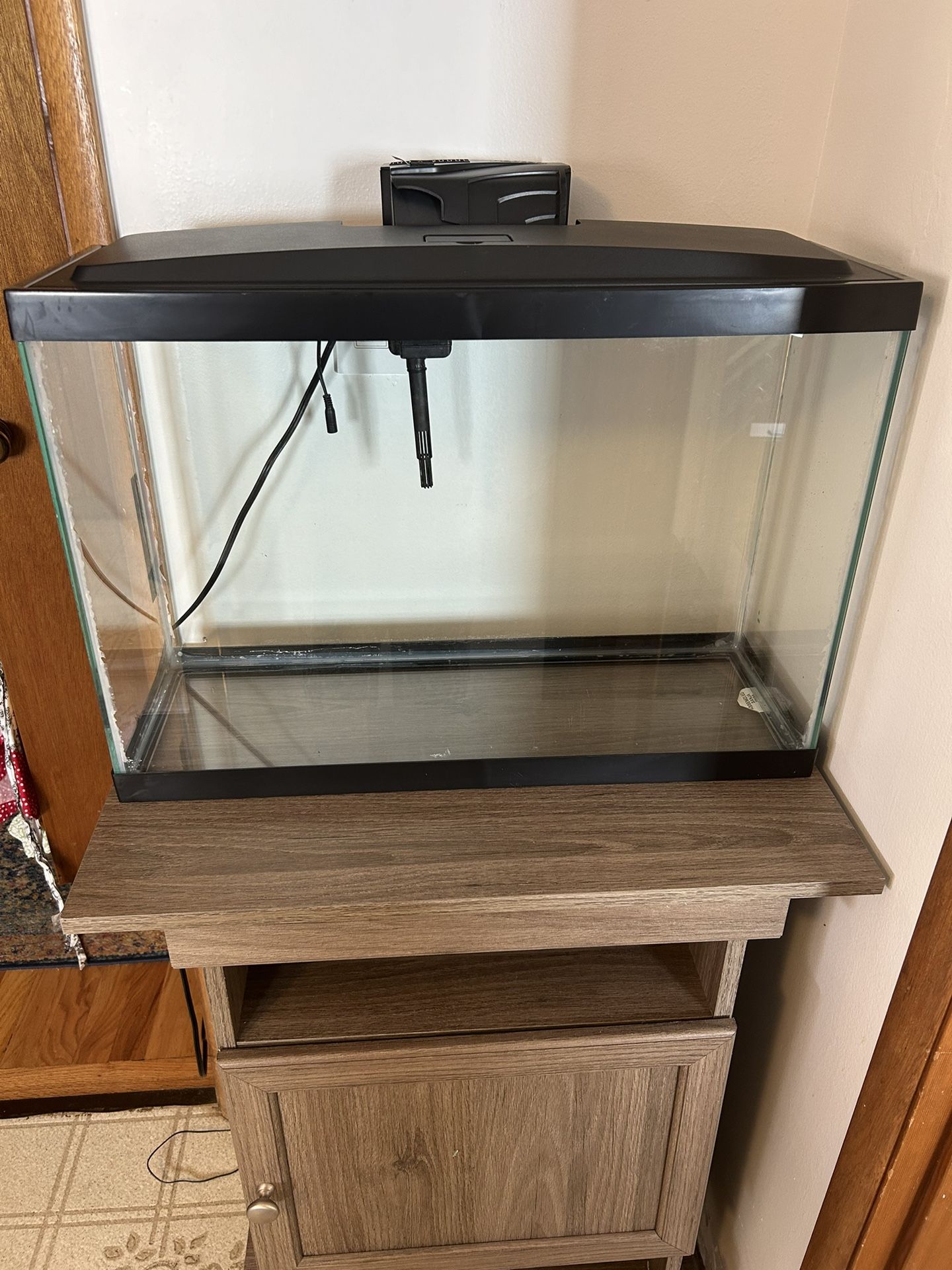 13g Aqueon Fish Tank w/LED Lighted Lid, Stand, & MORE