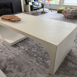 CB2 Concrete Coffee Table – Modern Sculptural Piece (Heavy, Solid)