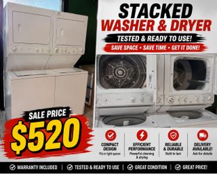 Stacked washer and dryer