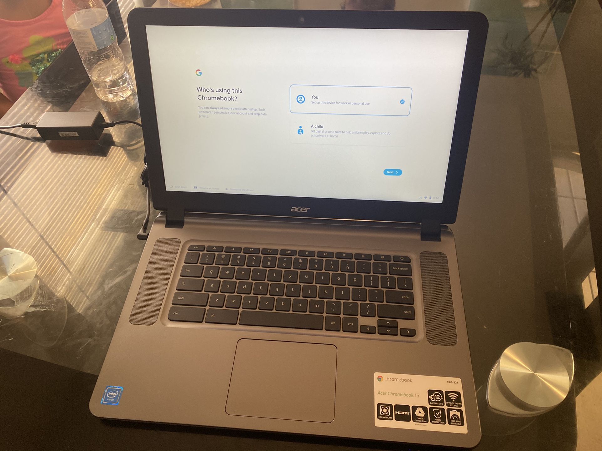 Acer Chromebook Computer Laptop 15.6" Intel 2GB ssd-16gb.