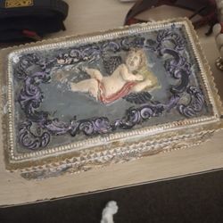 CHERUB JEWELRY BOX WITH MIRROR