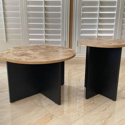 Coffee Table, 2 Piece, Solid Wood Base