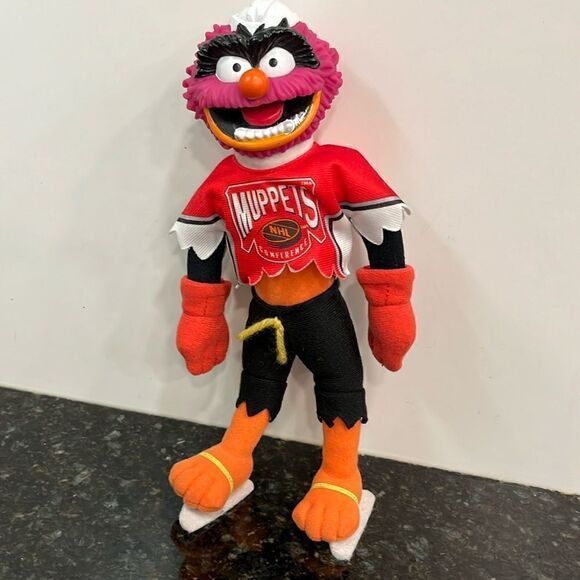1995 MCDONALDS THE MUPPETS ANIMAL NHL HOCKEY PLAYER PLUSH STUFFED ANIMAL TOY 12"