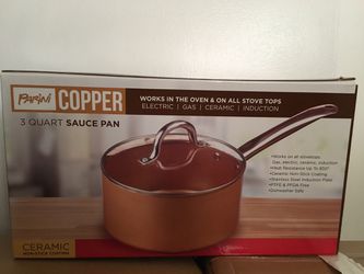 Parini Copper 3 quart sauce pan Non Stick Brand New