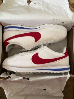 Nike• Cortez Basic Leather in White, Varsity Red