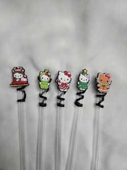 Hello Kitty Christmas Straw Toppers 