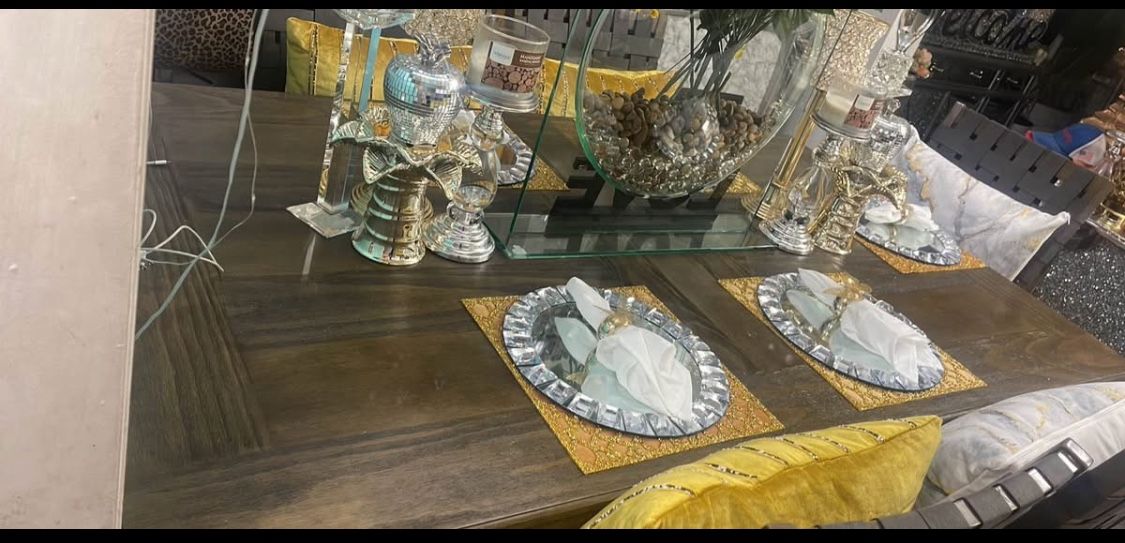 78 Inches Vinyl Dining Table With 5 Chairs