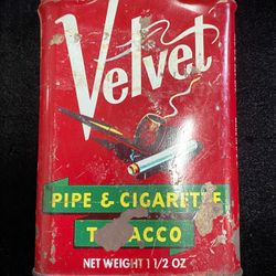 Velvet Pipe And Cigarette Tobacco Empty Tin