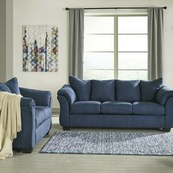 Darcy Blue Living Room Set

