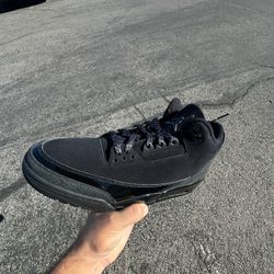 men's all black jordan 3 size 11