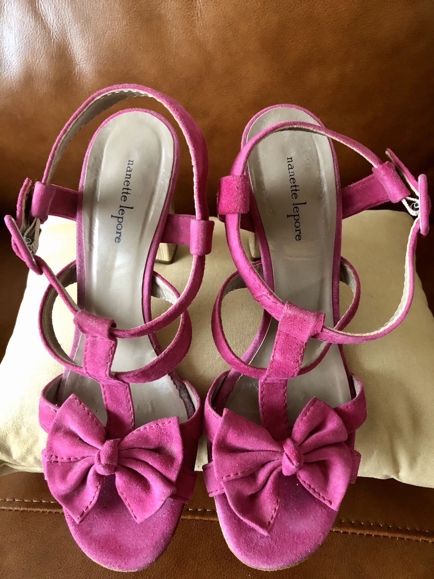 Nanette Lepore brand suede high heel sandals