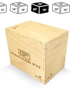 Garage Fit Wood Plyo Box - 18/20/24 inch 3 in 1 Plyo-Box, Plyometric Box, Plyometric Jump Box, Plyometric Jump Boxes, Box Jump Boxes, Jump