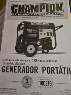 Champion 7500W Portable Generator Model 100219