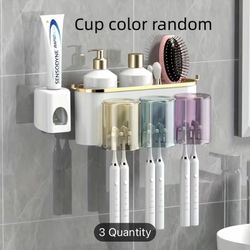 Toothbrush and Toothpaste Holder for Wall.