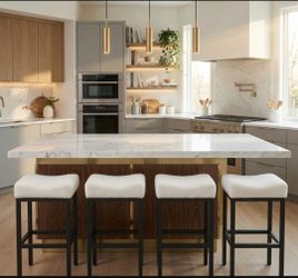 4 Bar Stools for kitchen island, furry,  brand new in box