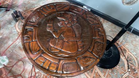 Hand carved Mayan Calendar Coffee Table (Part Of Set)