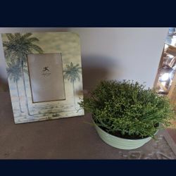 Fake Greenery and Picture Frame