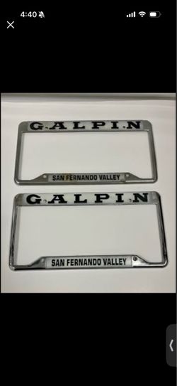 Vintage GALPIN Southern California Dealer License Plate Frame / San Fernando Valley