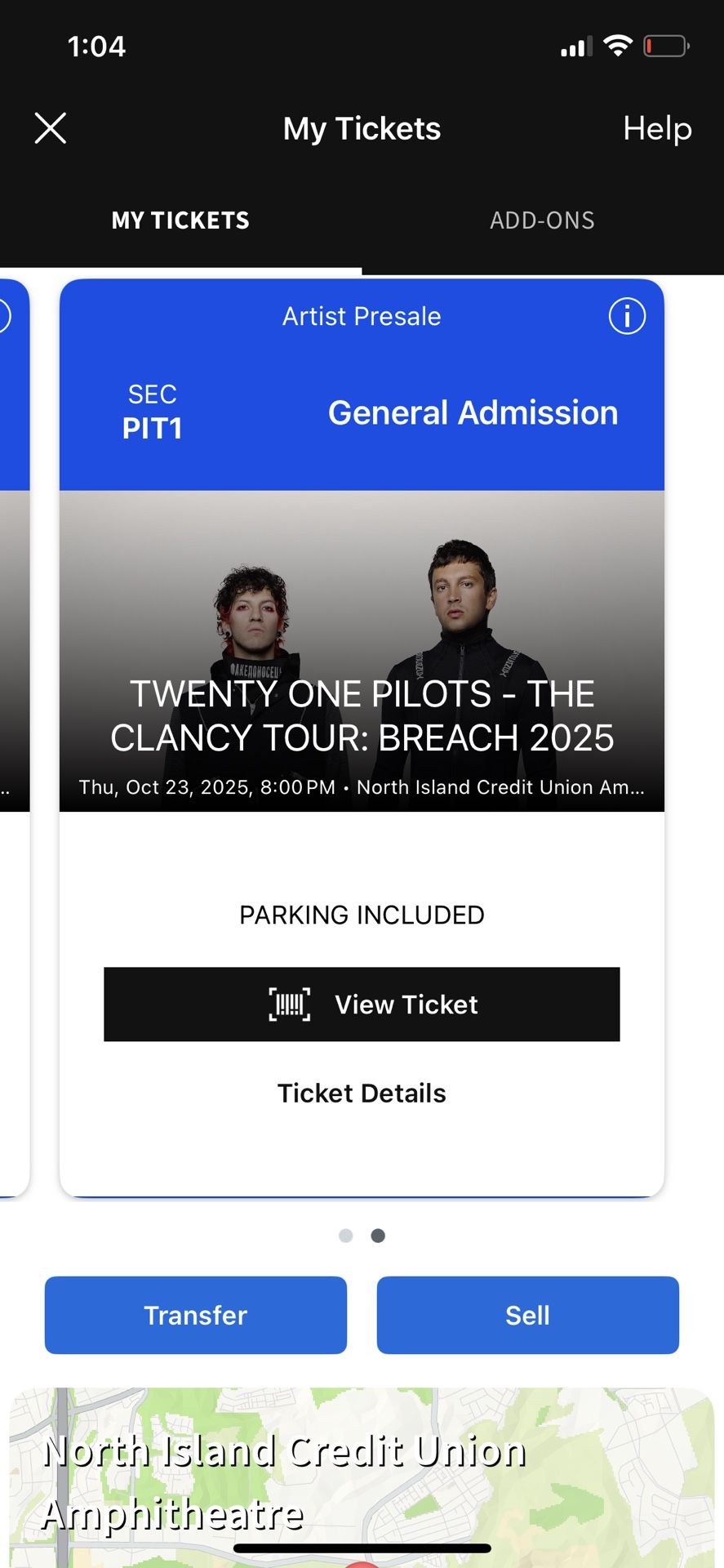 Twenty One Pilots Ticket Floor 