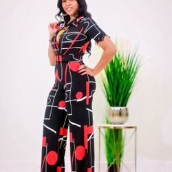 jumpsuit with belt and pockets