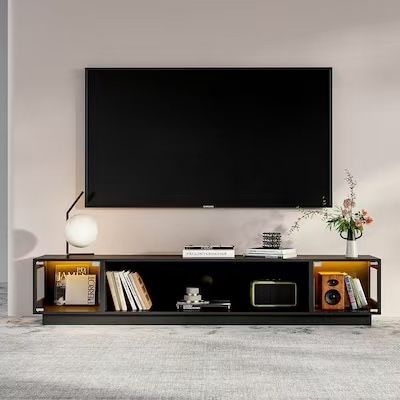 FUFU&GAGA Modern/Contemporary Black TV cabinet Integrated TV Mount ( Accommodates TVs up to 78-in )（KF020540US-01YQ-001)