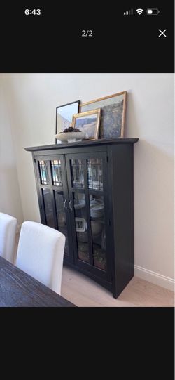 Black Glass Door Display Cabinet