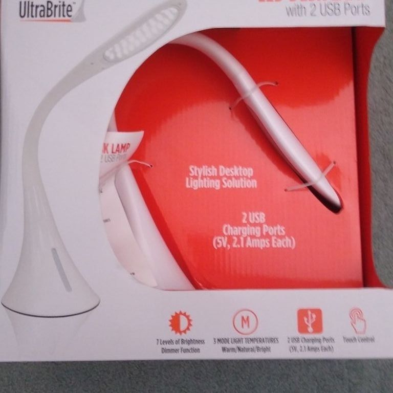 LED Desk Lamp With Two USB Ports