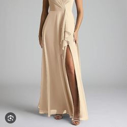 AZAZIE Champagne Bridesmaid Dress