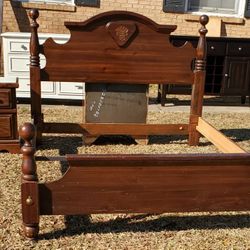 Antique Queen Size Bed Frame And Nightstand