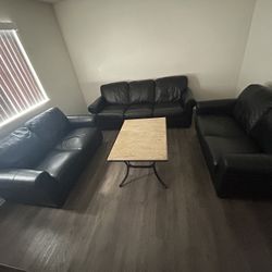 3 Piece Leather Couch Set 