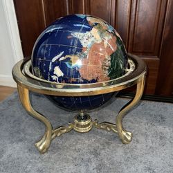 STONE GLOBE WORLD WITH STAND