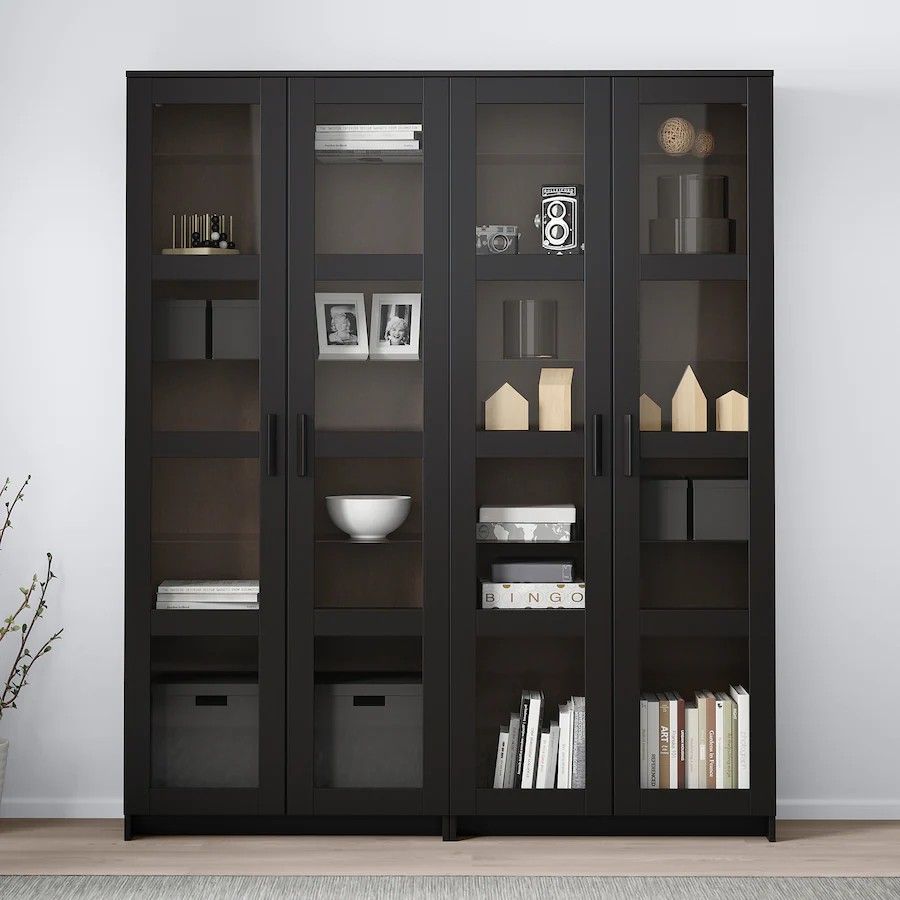 Ikea Brimnes Gray Glassdoor Bookcase