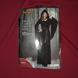 Black Velvet Hooded Robe.