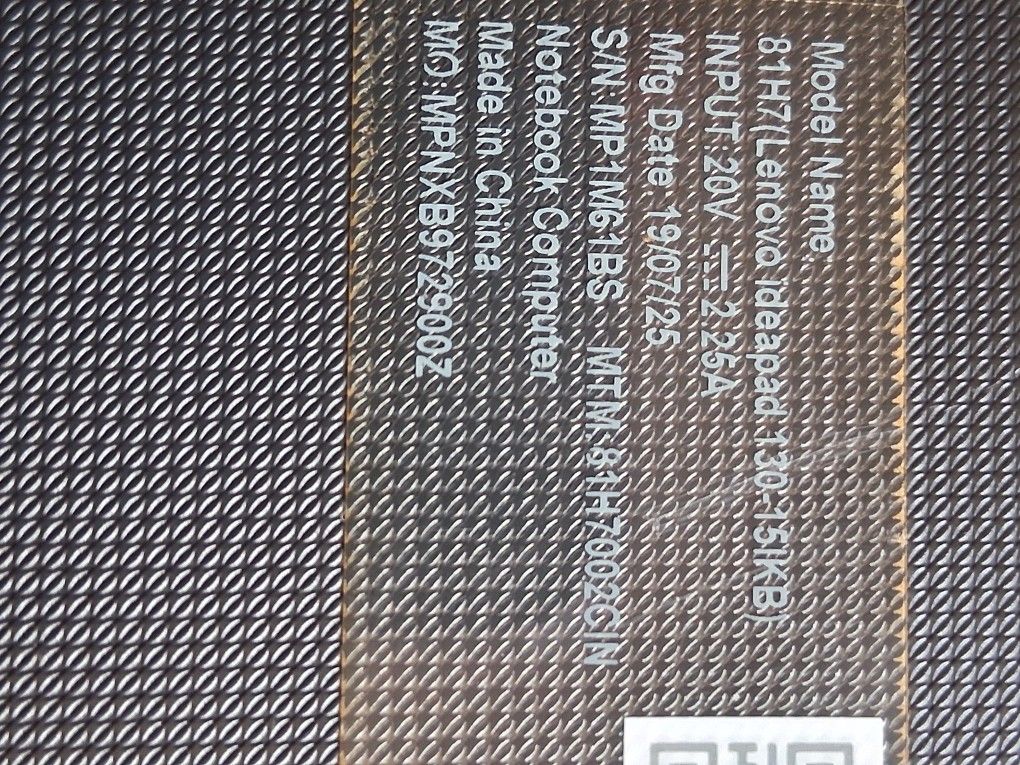 Lenovo Ideapad 130-15IKB (Type 81H7) – i3 – Not Working – For Repair/Parts – $50