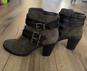 Suede Leather Ankle Boots. By: INC International Concepts Shoes. Has a 3-1/2" heel.  Women’s Size: 9